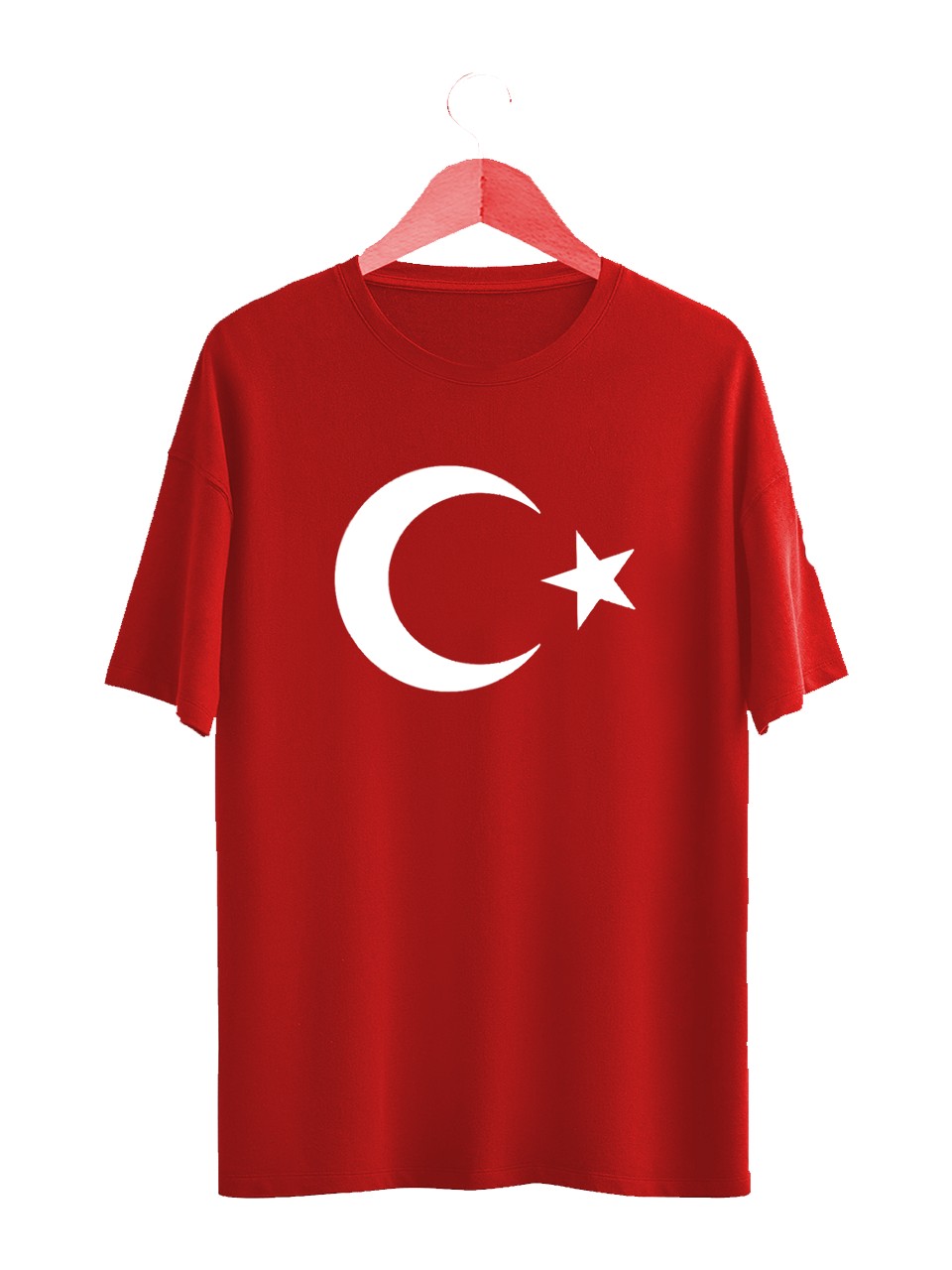 Türk Bayrağı Baskılı Tişört Ayyıldız Kırmızı T-Shirt