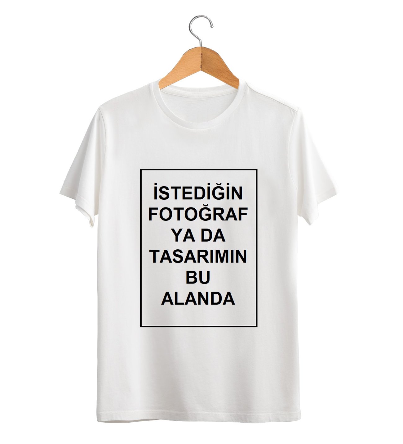 Kendin Tasarla Kişiye Özel Baskılı T-shirt Beyaz
