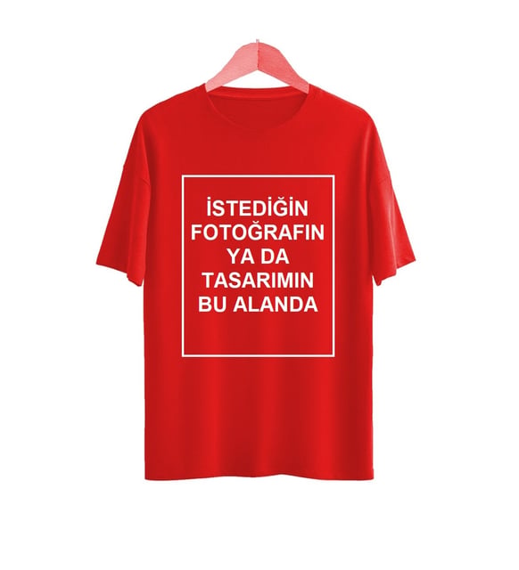 Kendin Tasarla Kişiye Özel Baskılı T-shirt Kırmızı
