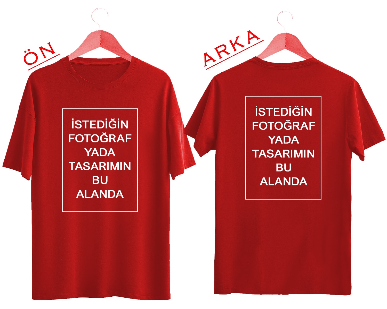 Kendin Tasarla Kişiye Özel Baskılı T-shirt Kırmızı