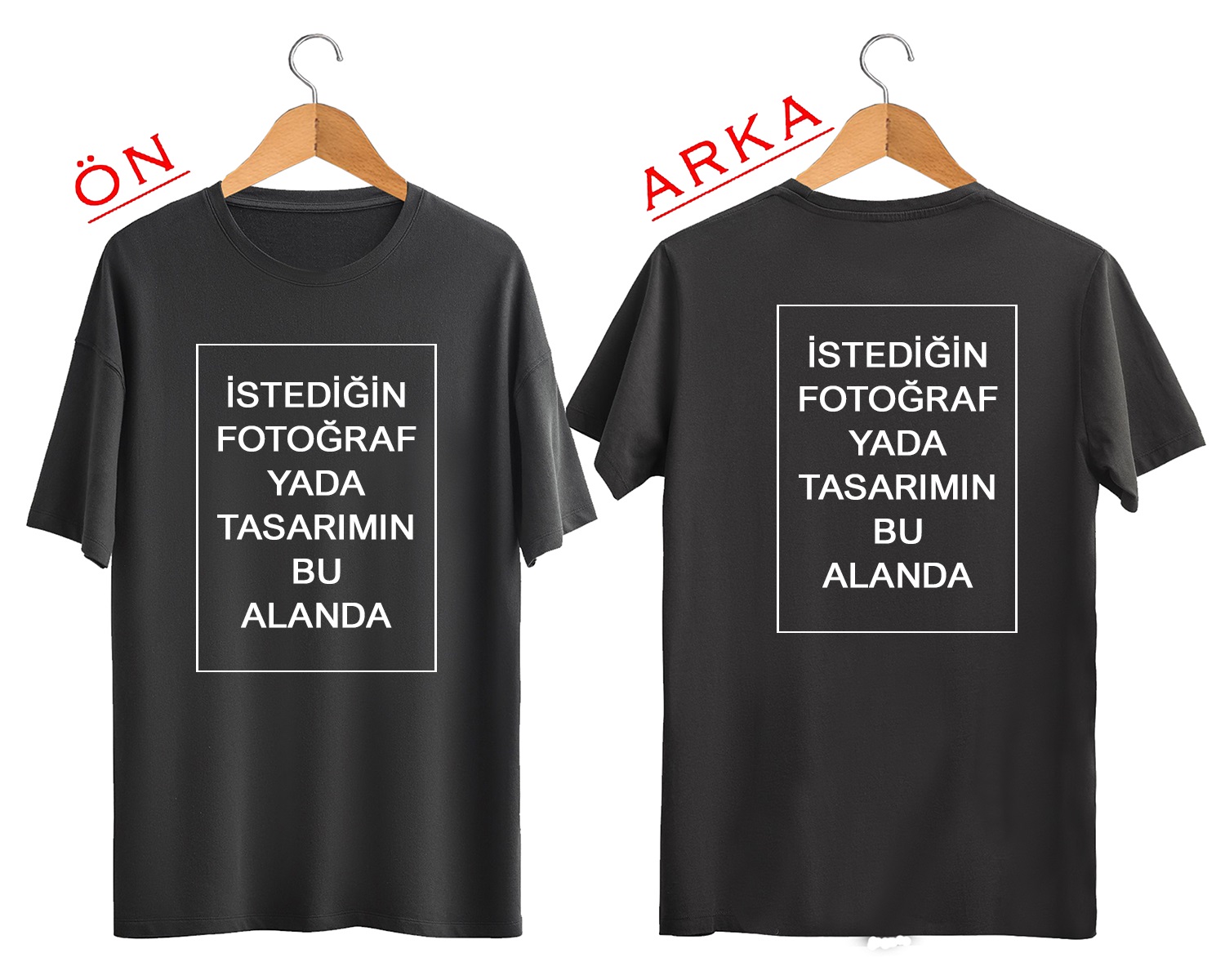 Kendin Tasarla Kişiye Özel Baskılı T-shirt Siyah