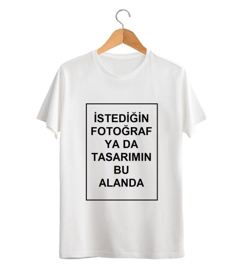 Kendin Tasarla Kişiye Özel Baskılı T-shirt Beyaz
